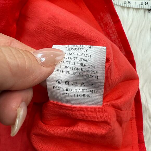 Revolve Runaway The Label Phaera Linen Mini Cocktail Dress Size M Red - Picture 9 of 16